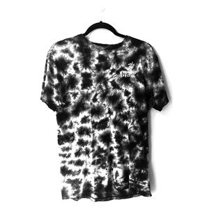Black and white tie dye that says weekend special